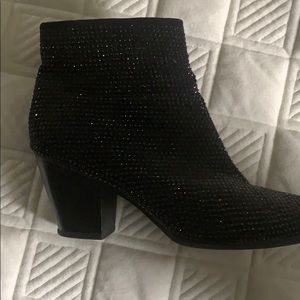 Rock & Republic Glittering Black Ankle Booties